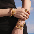 Multi Layer Stainless Steel Mud Drill Open Bangle Pair view 2
