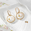 Gold Tone Moon and Butterfly Pressed Flower Huggie Earrings in Eight Designs view 4