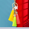 Pink-Green-Yellow Daisy-Tassels