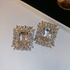 Rectangle Halo Earrings