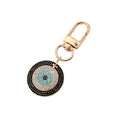 Gold and Silver Tone Rhinestone Round Evil Eye Clip Keychains view 5