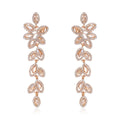 Gold Tone Silver Tone Floral Leaf Chain Tassel Crystal Four Designs Metal Dangle Earrings view 7