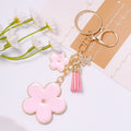 Enamel Flower Tassel Keychain Rhinestone Butterfly Charm view 2