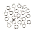 Polished Silver Tone Thick Round Ring Connector Charms view 5