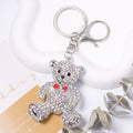 Rhinestone Teddy Bear Keychain Heart Bow Metal Alloy Charm view 2