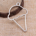 Open Ice Cream Cone Frame Pendants in Detailed Metal Finishes for Jewelry Making view 2