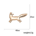 Minimal Fox Brooch With Polished Metal And Sculpted Decorative Details view 5