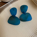 Abstract Resin Geometric Stud Earrings In Brown And Blue view 7