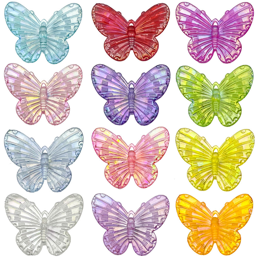 Acrylic Baroque Butterfly Charm Pendant for DIY Cream Glue Necklace Bracelet Decor