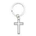 Silver Openwork Hollow Cross Metal Keychain Split Ring view 5