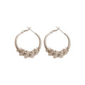 Silver Crystal Wrapped Hoop Earrings with Clustered Stones view 5
