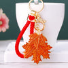 Red-Braided-Loop Crystal-Maple-Leaf
