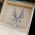 Silver Tone Branch Necklace With Crystal Leaves And Pearl Drops view 2