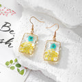 Square Resin Dried Flower Wire Frame Earrings 6 Colors view 8