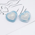 Translucent Glitter Heart Resin Stud Earrings in Five Colors view 6