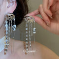 Silver Heart Pearl Y Necklace And Shell Tassel Drop Earrings view 3