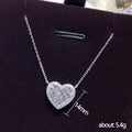 Silver Tone Heart Baguette Crystal Halo Pendant Necklace view 3
