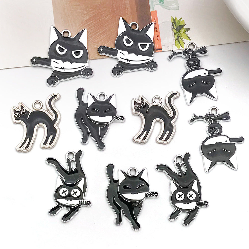 Zinc Alloy Cat Charm Pendants for DIY Bracelet Necklace Jewelry Making
