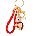 Jeweled Fortune Rabbit Keychains in Five Colors and Fifteen Loop Configurations view 5