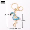 Rhinestone Flamingo Keychain Gold Clasp Four Color Options view 3
