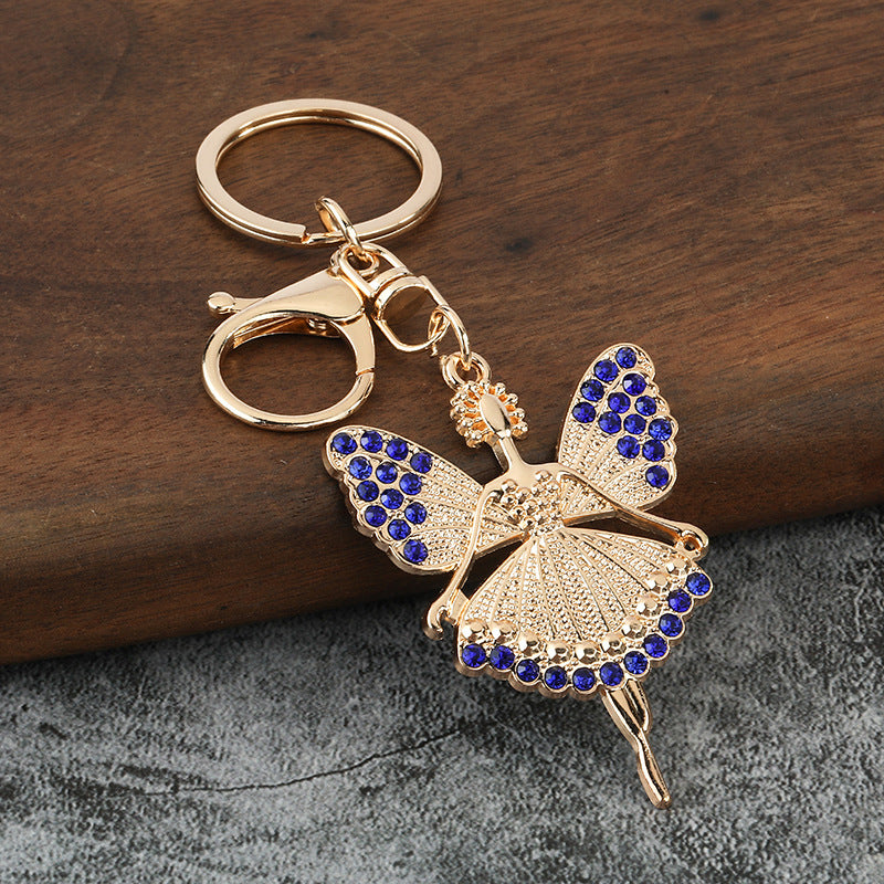 Cute Angel Girl Rhinestone Keychain for Bag Charm and Gift Accessory