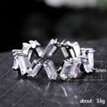Silver Tone Baguette Clear Stone Eternity Style Ring view 5
