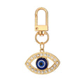 Twelve Piece Gold Tone Crystal Hamsa Heart and Evil Eye Keychain Set view 4