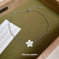 Silver Tone Enamel Flower Rhinestone Collar Necklace view 4
