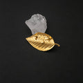 Gold Silver Leaf Pearl Brooches Textured Metal Pin Styles view 4
