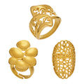 Gold Wide Openwork Statement Rings Flower Mesh Cutout Styles view 5