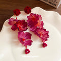 Fabric Rose and Floral Drop Earrings in Five Designs view 4