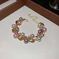 Gold Leaf Pearl Necklace Bracelet Drop Earrings Three Styles view 7