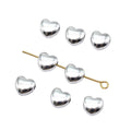 Smooth Heart Spacer Beads in Three Metal Tone Finishes view 3