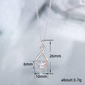 Two Tone Swirl Pendant Necklace With Round Clear Stone view 5