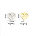 Crystal-Accented Gold Silver Heart Alloy Charms in 2 Styles view 5