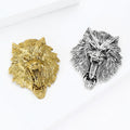 Detailed Roaring Lion Head Brooch in Gold and Silver Tone view 3