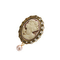 Gold Tone Cameo Portrait Metal Brooch Pin for Jackets and Lapels view 5