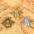Large Detailed Bee Metal Charm in Four Antique Finishes view 2