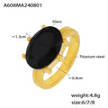 Oval Faceted Glass Statement Ring in Four Jewel Colors view 8