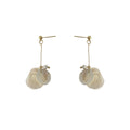 Gold Tone Long Bar Pearl And Translucent Disc Cluster Stud Earrings view 5