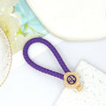 Braided Rope Zhao Charm Keychain Rhinestone Metal Pendant view 8