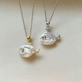 Irregular Pearl Like Fish Pendant Necklaces In Gold And Silver view 1