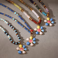 Beaded Flower Pendant Necklaces Pearl Stone Shell Star Tail view 2