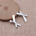 Large Metal Bow Charms in Five Silver Gold and Bronze Finishes view 3