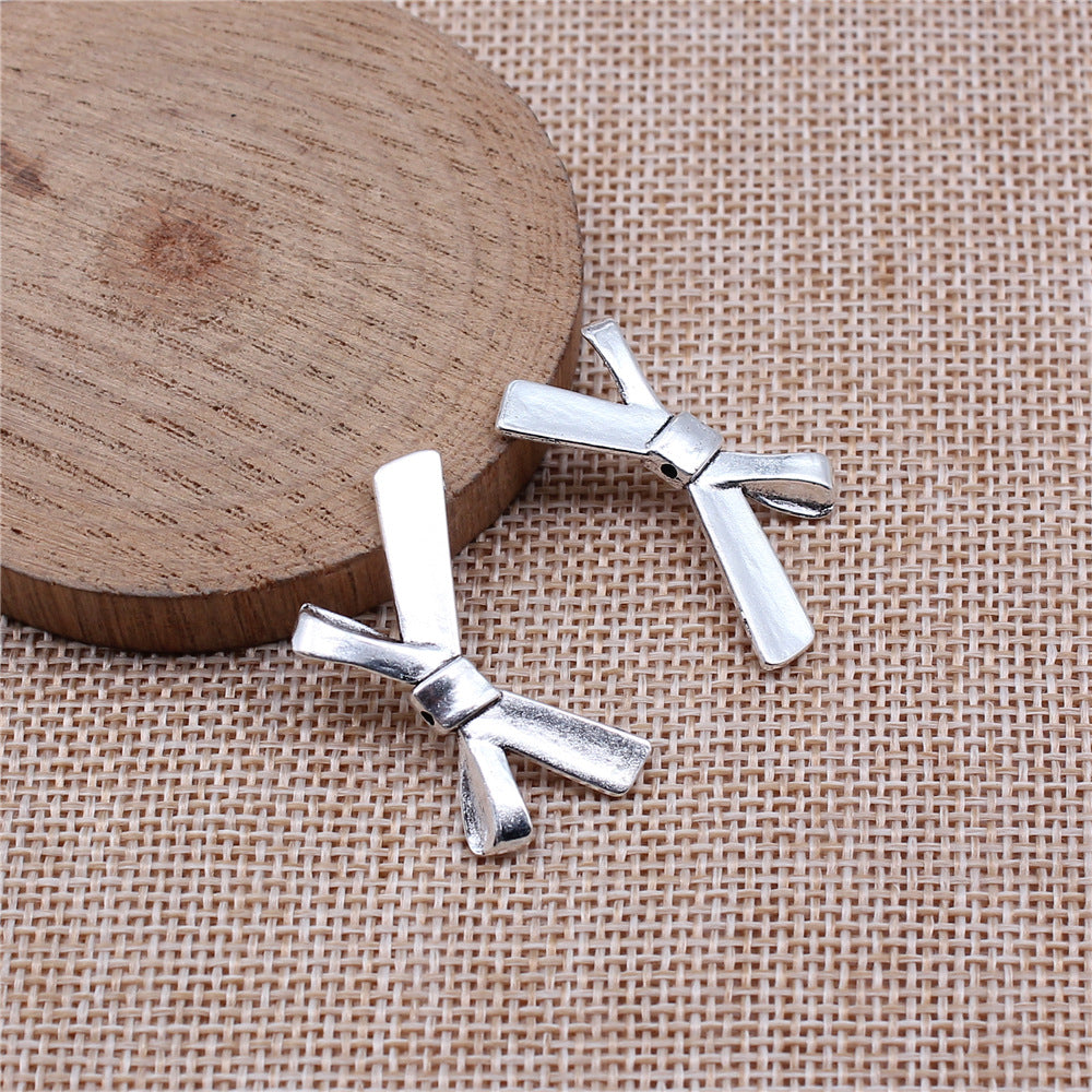 20x32mm 2.3g Zinc Alloy Large Bow Loose Metal Butterfly Beads for DIY Bracelet Necklace Jewelry Making