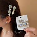 Silver Resin Disk Crystal Bow Duckbill Hair Clip Sets view 3