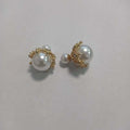 Pearlescent Double Sided Stud Earrings in Five Metallic Styles view 4