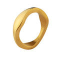 Gold Organic Wavy Smooth Band Rings Multi US Size Options view 5