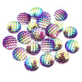 Round Mermaid Scale Resin Cabochons in Assorted Colors view 4