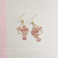 Gold Tone Translucent Pink Grape Cluster Hook Earrings For Women view 4